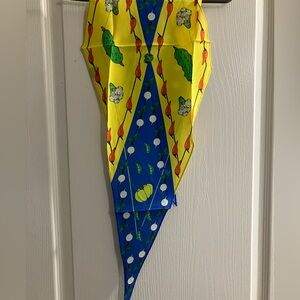 100% silk scarf diamond shape vegitables